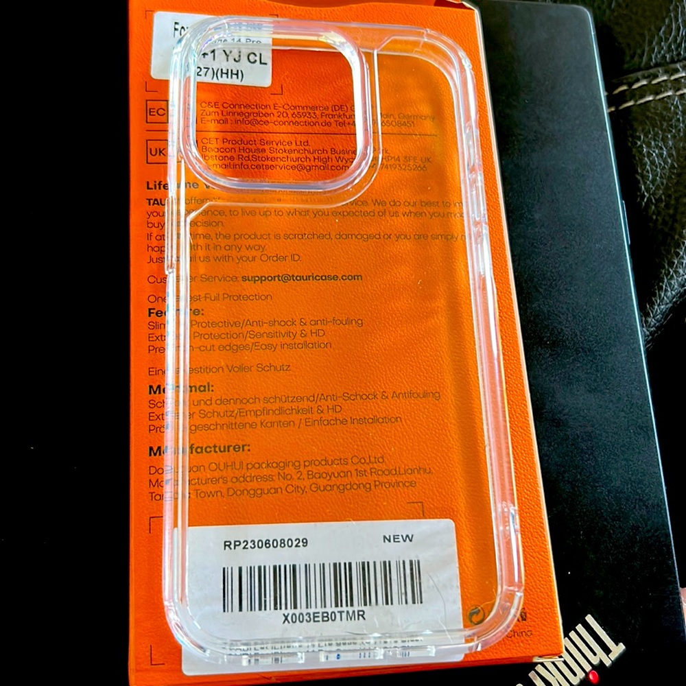 iPhone 14 pro clear phone case and accessories.